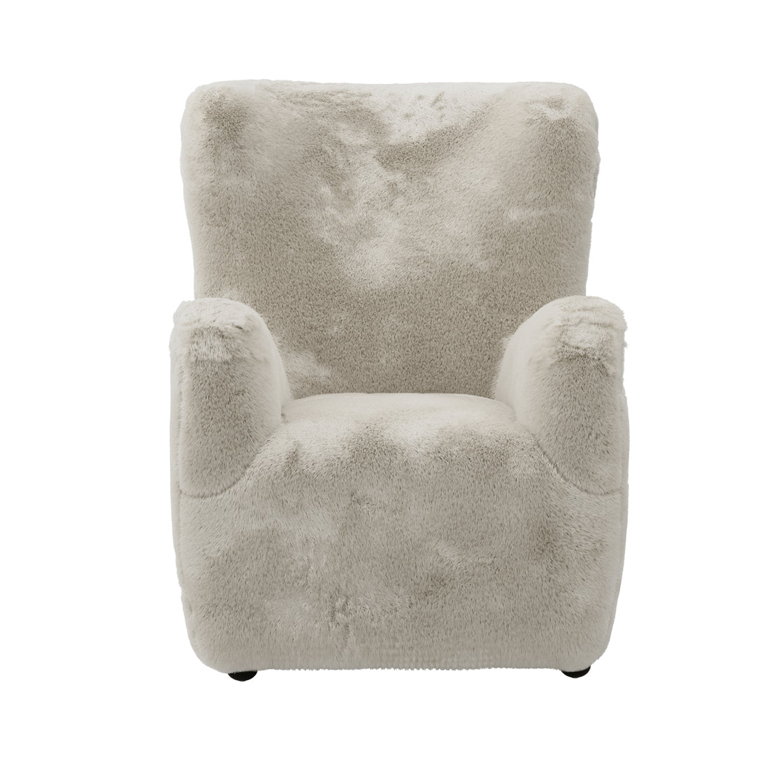 Bear Wolf Grey Faux Fur Accent Armchair